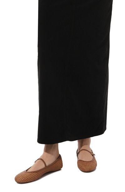 Балетки carla из рафии GIANVITO ROSSI коричневого цвета по цене 82450 руб., арт. G22223.05G0M.MBNCUCU, фото 3 Балетки carla из рафии GIANVITO ROSSI, арт. G22223.05G0M.MBNCUCU, фото 3