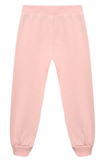 Хлопковые джоггеры MOSCHINO светло-розового цвета по цене 8710 руб., арт. HUP07P/LDA27/4-8, фото 2 Хлопковые джоггеры MOSCHINO, арт. HUP07P/LDA27/4-8, фото 2