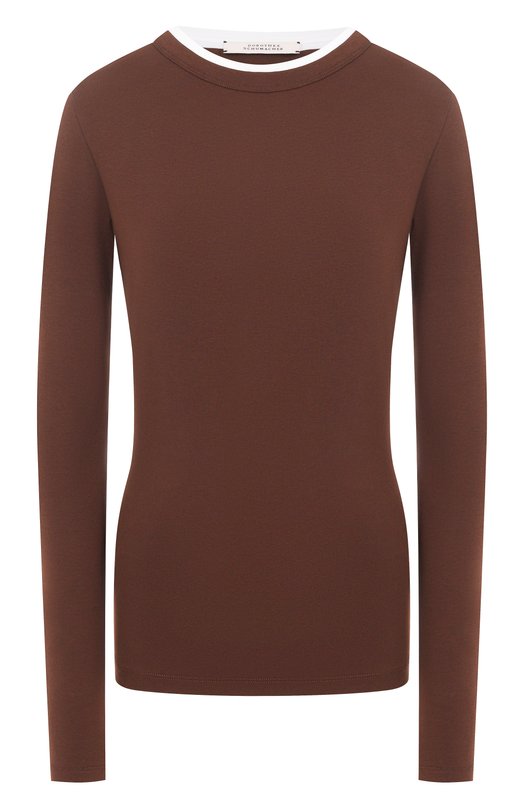 Хлопковый лонгслив Dorothee Schumacher 228324 Коричневый 228324