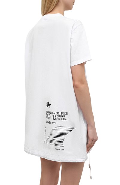 Хлопковое платье DSQUARED2 белого цвета по цене 39950 руб., арт. S75CV0395/S23009, фото 4 Хлопковое платье DSQUARED2, арт. S75CV0395/S23009, фото 4