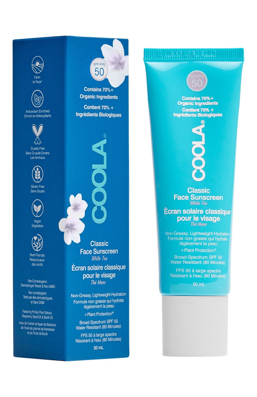 Солнцезащитный увлажняющий крем для лица "белый чай" spf 50 (50ml) COOLA, арт. CL10412, фото 2