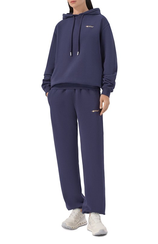 Хлопковое худи Off-White 0WBB035F25FLE002 Синий  0WBB035F25FLE002 Фото 2