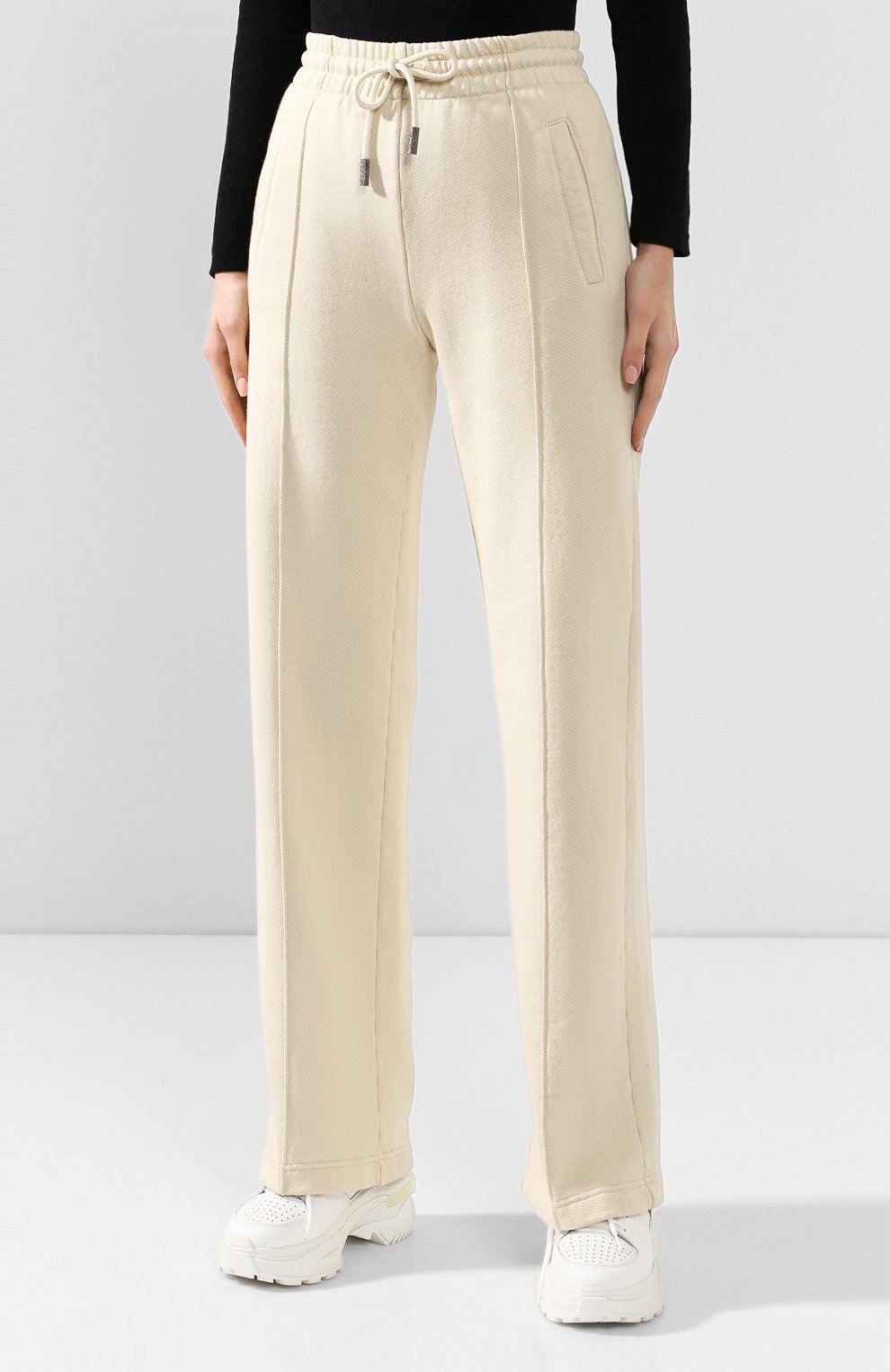 Хлопковые брюки OFF-WHITE бежевого цвета по цене 51900 руб., арт. 0WCH005E19F290974747, фото 3 Хлопковые брюки OFF-WHITE, арт. 0WCH005E19F290974747, фото 3