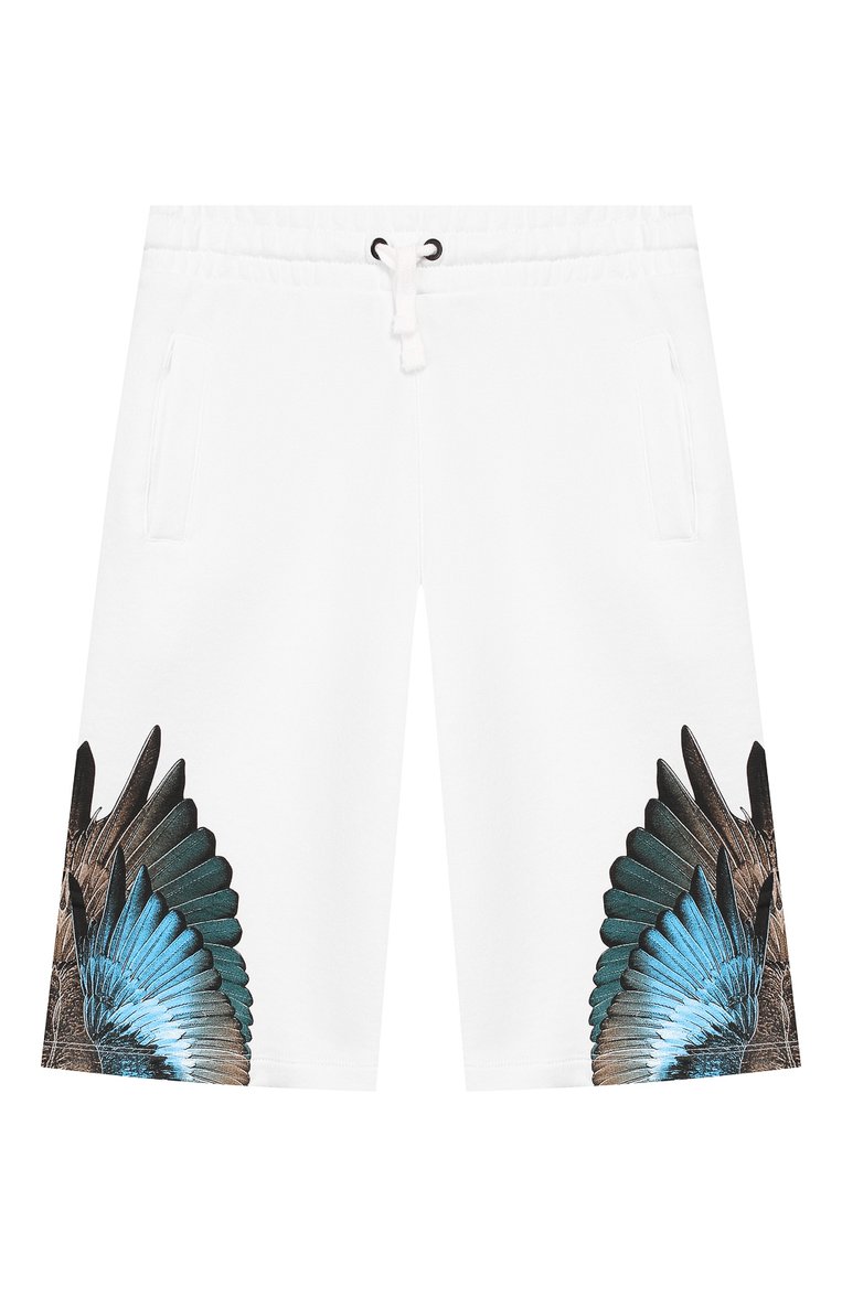 Детские хлопковые шорты MARCELO BURLON KIDS OF MILAN белого цвета, арт. 20E/B/MB/3202/0020/2-6Y | Фото 1 (Материал внешний: Хлопок; Мальчики Кросс-КТ: Шорты-одежда; Нос: Не проставлено)