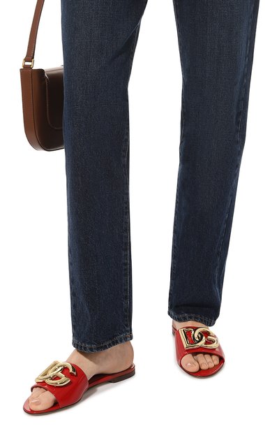 Кожаные шлепанцы bianca DOLCE & GABBANA, арт. CQ0455/A1037, фото 3