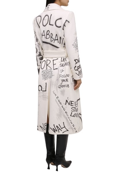 Шерстяное пальто DOLCE & GABBANA белого цвета по цене 478500 руб., арт. F0Y64T/GDABF, фото 4 Шерстяное пальто DOLCE & GABBANA, арт. F0Y64T/GDABF, фото 4