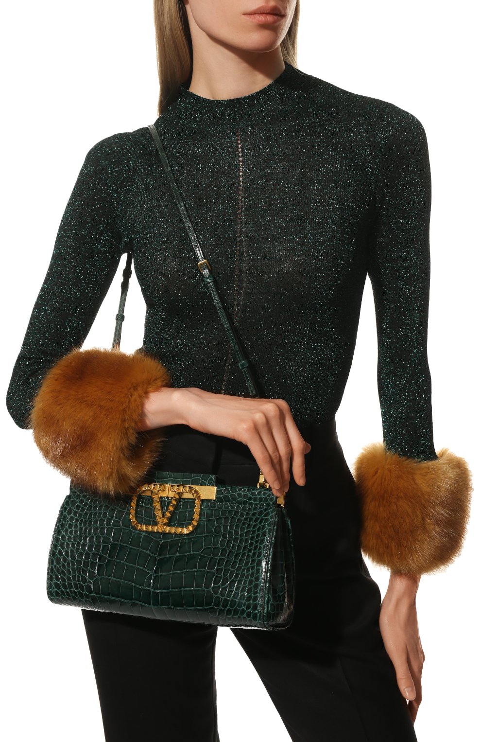 Клатч alcove из кожи аллигатора VALENTINO, арт. XW2B0K01/SUT/AMIS, фото 2