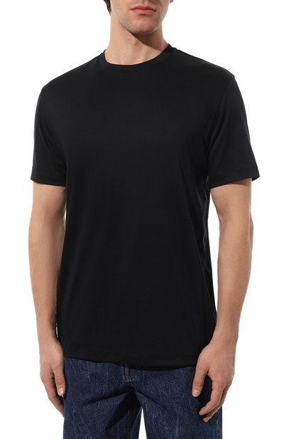 Хлопковая футболка GIORGIO ARMANI темно-синего цвета по цене 53450 руб., арт. 6LSM90/SJTKZ, фото 3 Хлопковая футболка GIORGIO ARMANI, арт. 6LSM90/SJTKZ, фото 3