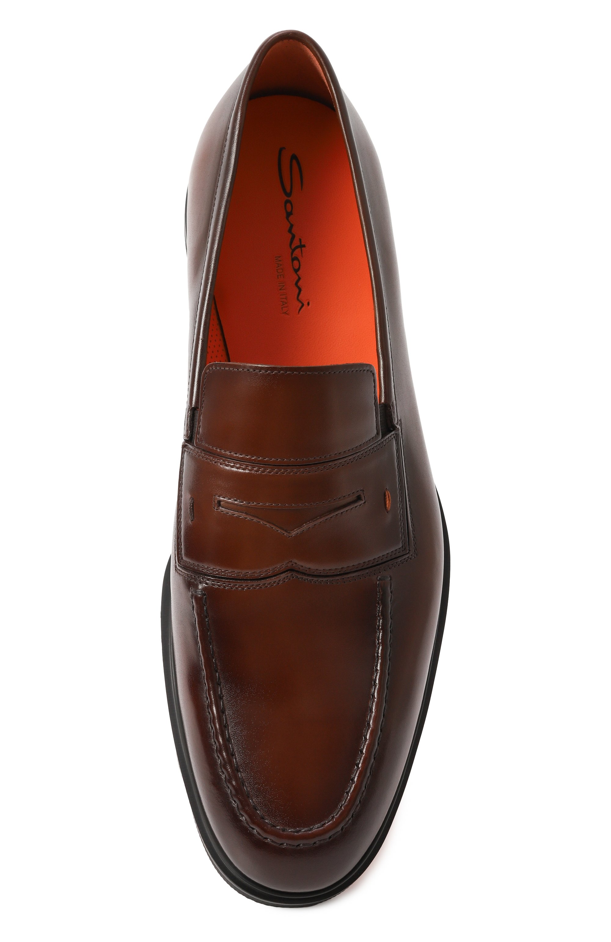 Кожаные пенни-лоферы easy SANTONI, арт. MGEG18964NEAXNTG, фото 6