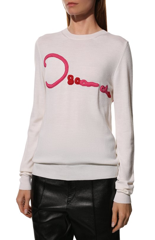 Шерстяной пуловер Oscar de la Renta Кремовый, фото 3