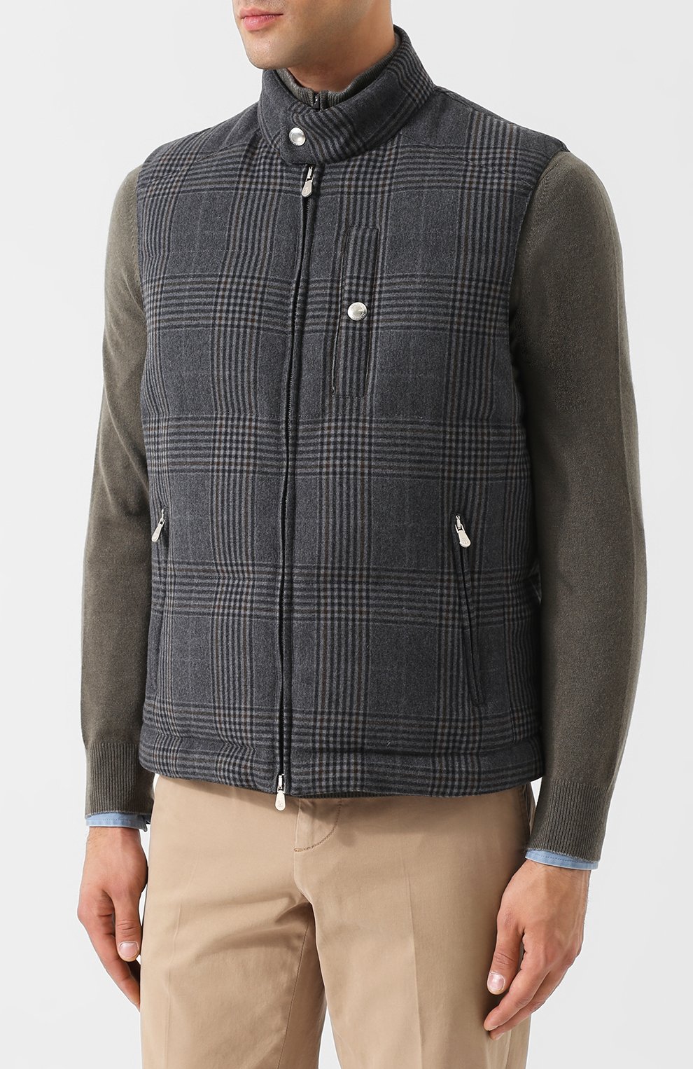 Утепленный жилет из смеси шерсти и кашемира на молнии BRUNELLO CUCINELLI, арт. MN4031382, фото 3