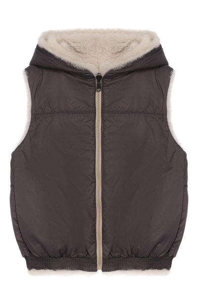 Двусторонний жилет с капюшоном BRUNELLO CUCINELLI, арт. BPMWE8769B, фото 3