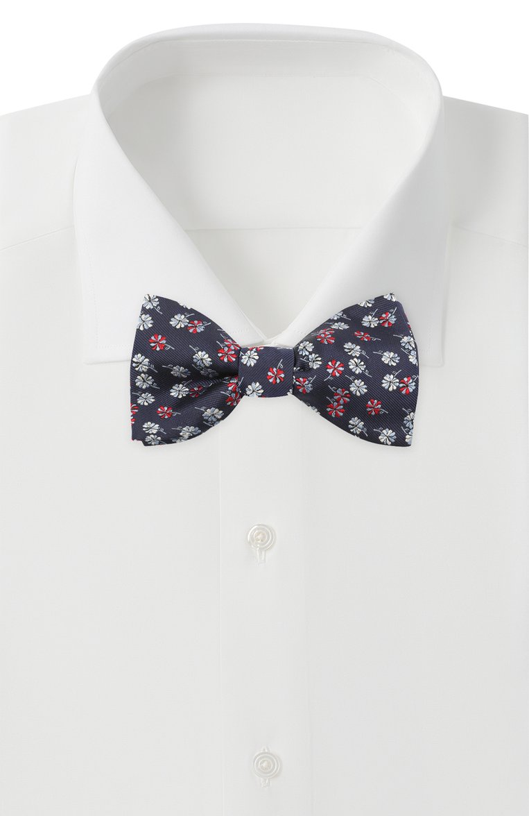 Мужской шелковый галстук-бабочка LANVIN темно-синего цвета, арт. 2077/B0W TIE | Фото 2 (Материал: Шелк, Текстиль; Нос: Не проставлено)