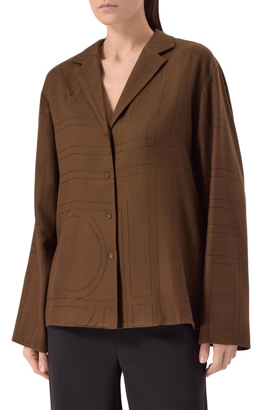 Рубашка TOTEME 251-WRT976-FB0080 Коричневый  251-WRT976-FB0080 Фото 3