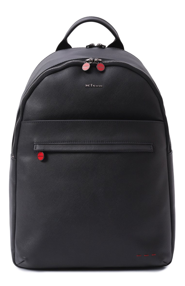 Мужской рюкзак KITON черного цвета, арт. UBA0114N0122808 | Фото 1 (Размер: large; Материал: Натуральная кожа; Сумки-технические: Рюкзаки - большие; Стили: Классический)