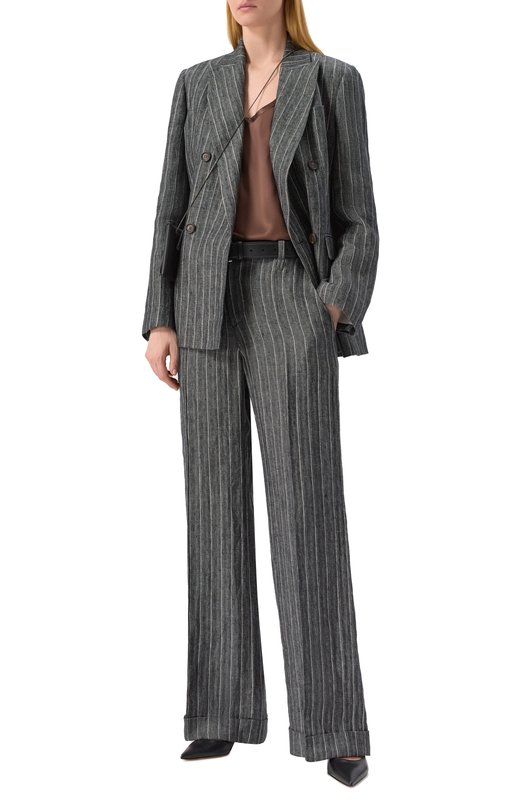 Атласный топ Brunello Cucinelli MPC59E0600 Коричневый  MPC59E0600 Фото 2