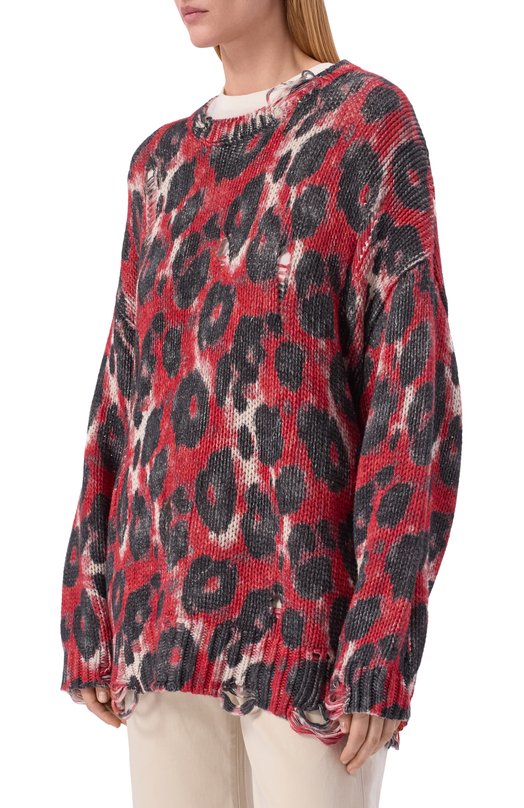 Хлопковый свитер R13 R13WY197-Y260A_001 Красный  R13WY197-Y260A_001 Фото 3