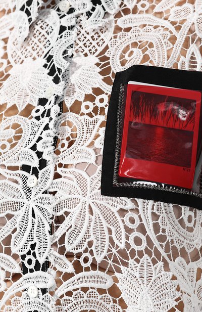 Кружевная рубашка N21 черно-белого цвета по цене 51850 руб., арт. 19E N2M0/G012/4858, фото 5 Кружевная рубашка N21, арт. 19E N2M0/G012/4858, фото 5