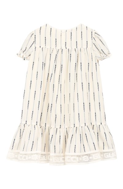Хлопковое платье GUCCI белого цвета по цене 59950 руб., арт. 572533/ZAB8I, фото 2 Хлопковое платье GUCCI, арт. 572533/ZAB8I, фото 2