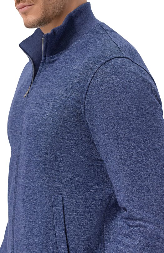 Толстовка изо льна и хлопка Andrea Campagna 20M466.ZQ00.CAMP. Синий  20M466.ZQ00.CAMP. Фото 5