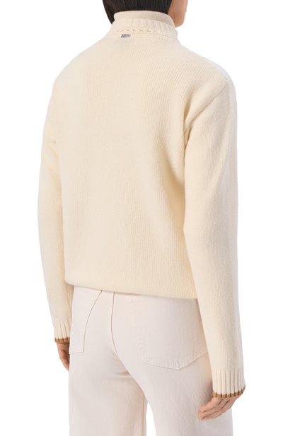 Комбинированный кардиган HERNO кремового цвета по цене 96200 руб., арт. MP000152D/70100, фото 4 Комбинированный кардиган HERNO, арт. MP000152D/70100, фото 4