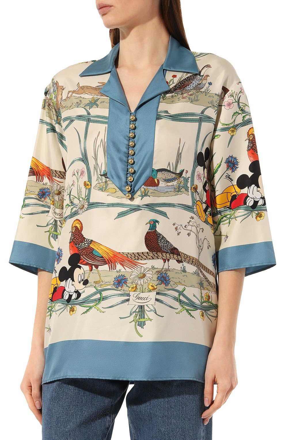 Шелковая блузка disney x gucci GUCCI, арт. 596712 ZADOO, фото 3