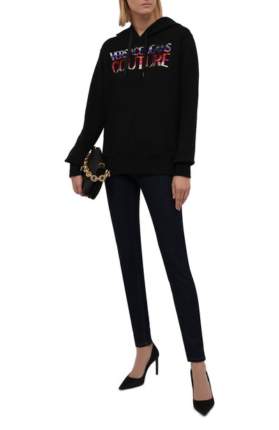 Хлопковое худи VERSACE JEANS COUTURE, арт. 71HAIG02-71DP308 R 4 L0G0 SEQUINS/CF00G, фото 2
