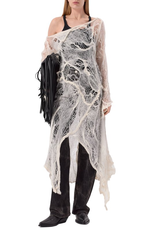 Шерстяное платье Ann Demeulemeester B0013473/KN076 Кремовый  B0013473/KN076 Фото 2