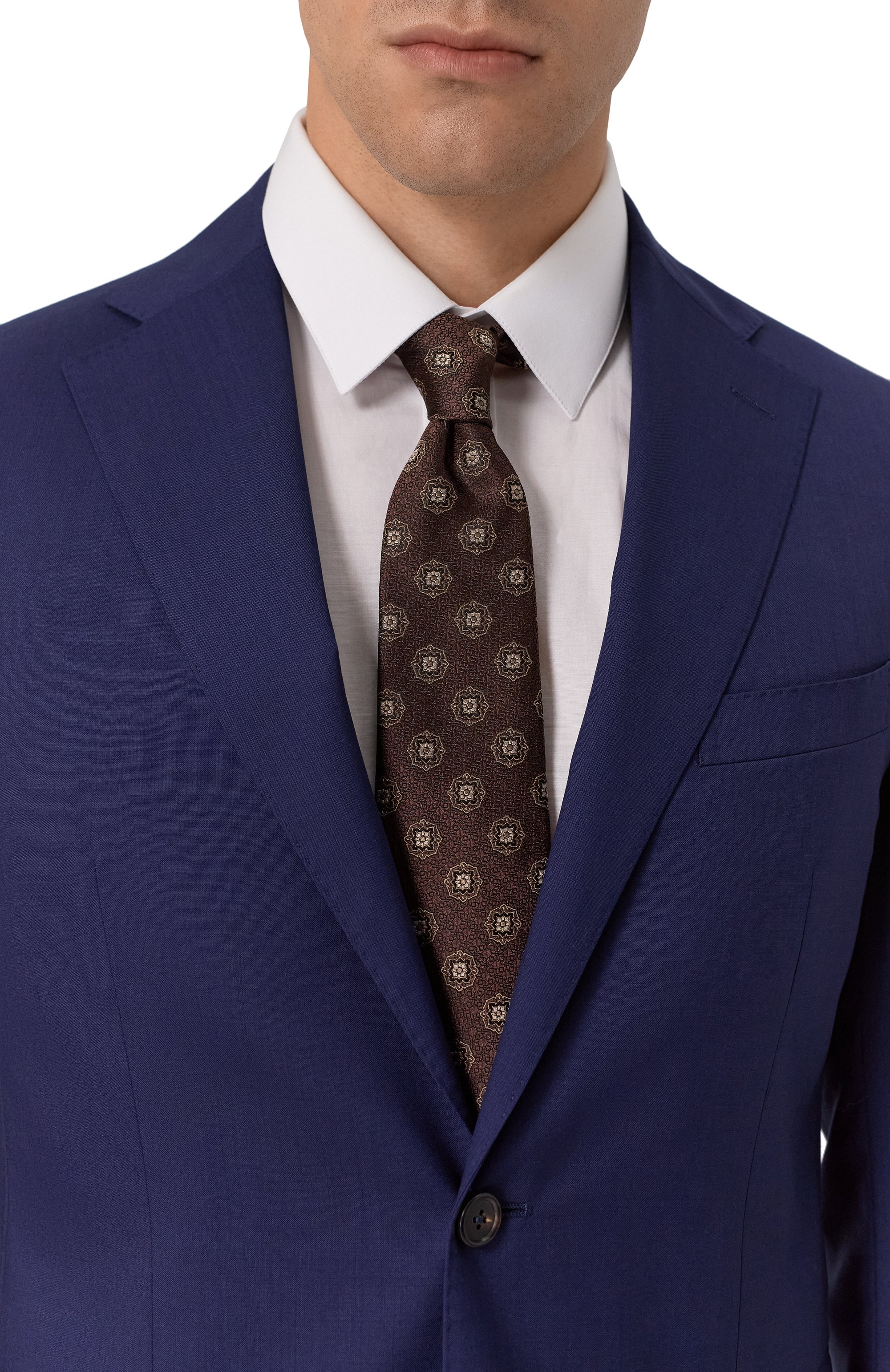 Шелковый галстук CANALI коричневого цвета по цене 21000 руб., арт. 18/HJ04342, фото 2 Шелковый галстук CANALI, арт. 18/HJ04342, фото 2