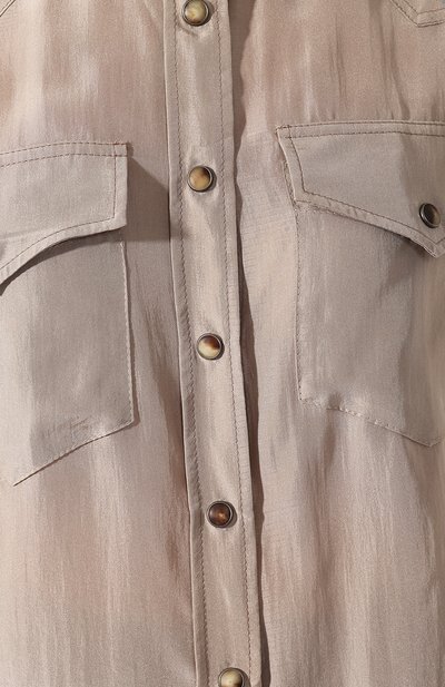 Шелковая блузка BRUNELLO CUCINELLI светло-серого цвета по цене 146500 руб., арт. MA929NT106, фото 5 Шелковая блузка BRUNELLO CUCINELLI, арт. MA929NT106, фото 5