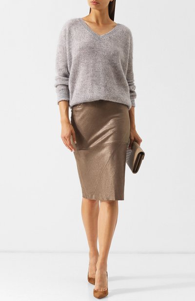 Вязаный пуловер с v-образным вырезом BRUNELLO CUCINELLI, арт. M7V771512, фото 2