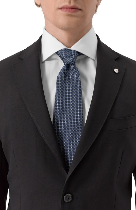 Шелковый галстук Brioni O62H00-PC451 Синий  O62H00-PC451 Фото 2