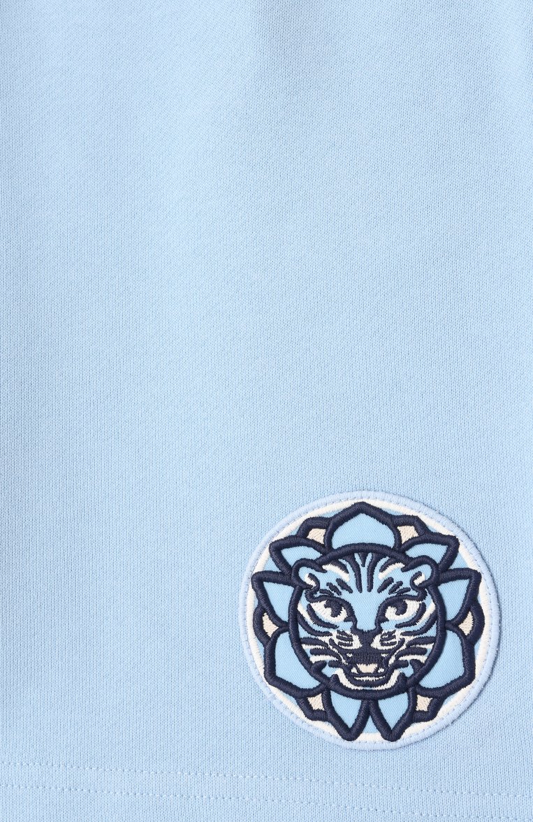 Детские хлопковые шорты KENZO голубого цвета, арт. K61115 | Фото 3 (Материал внешний: Хлопок; Нос: Не проставлено; Случай: Повседневный; Ростовка одежда: 3 года | 98 см, 9 лет | 134 см, 5 лет | 110 см, 4 года | 104 см, 7 лет | 122 см, 2 года | 92 см)