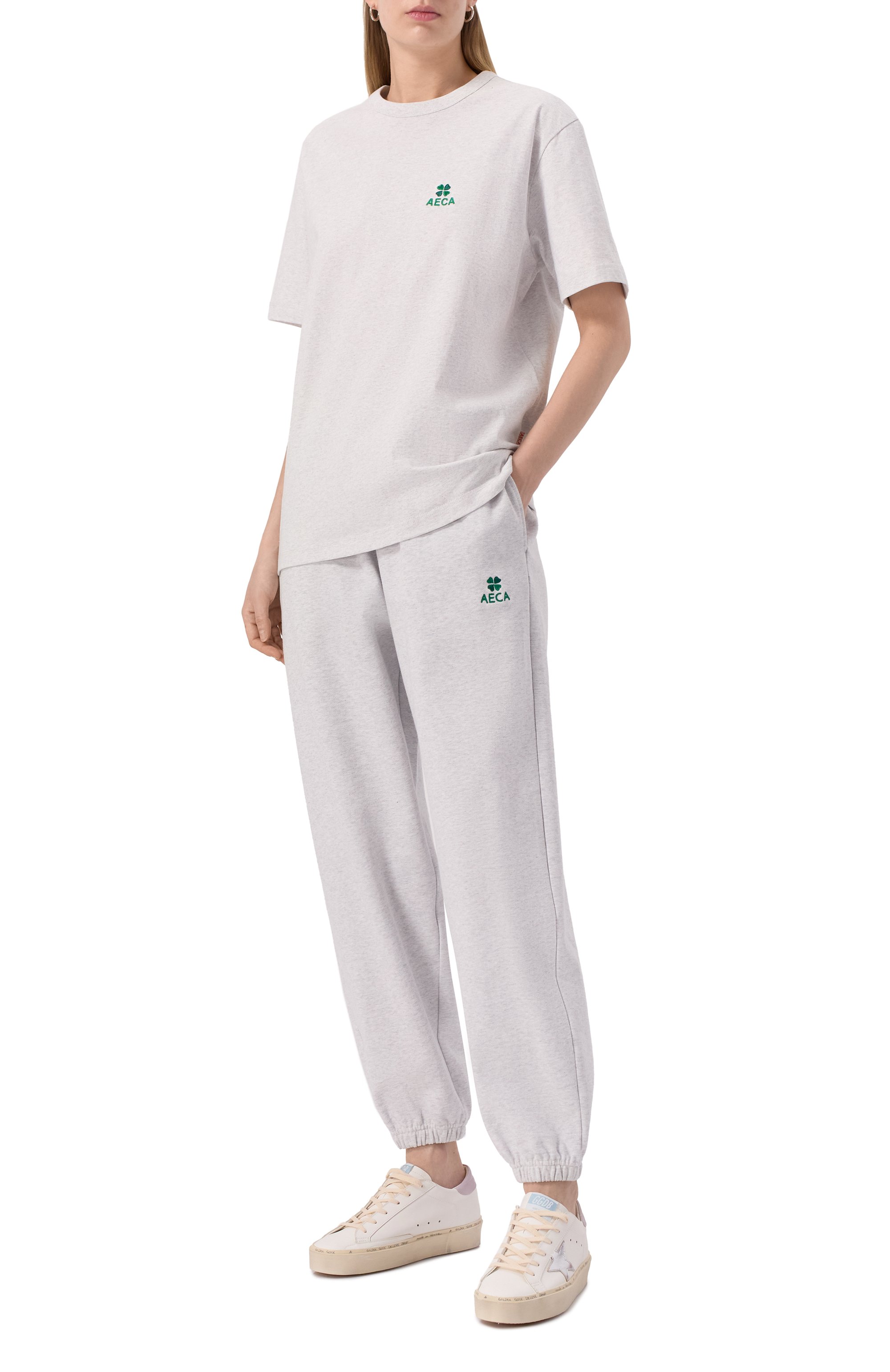 Хлопковые джоггеры AECA WHITE, арт. AWCMFWBDBSLSO001C0.LIGHT GREY (M), фото 2