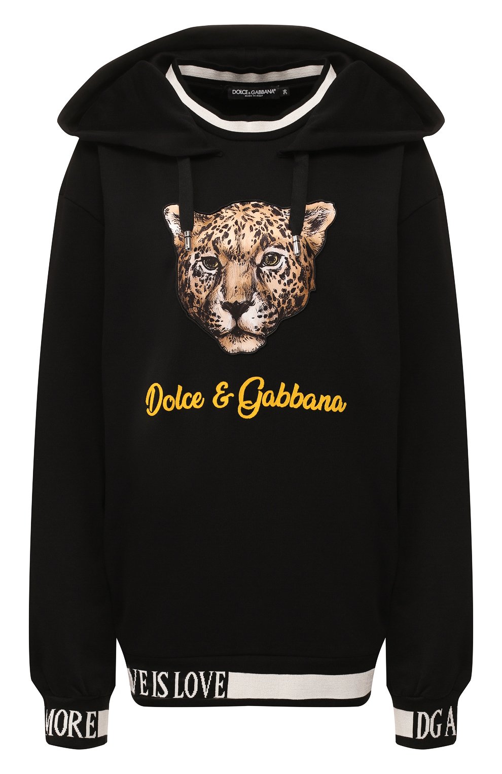 Хлопковое худи DOLCE & GABBANA черного цвета по цене 72500 руб., арт. F9F07Z/G7TAS, фото 1 Хлопковое худи DOLCE & GABBANA, арт. F9F07Z/G7TAS, фото 1