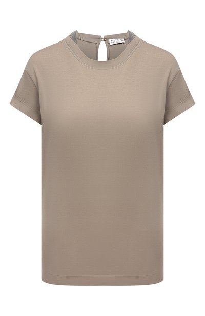 Женская хлопковая футболка BRUNELLO CUCINELLI, арт. M0A45BB400