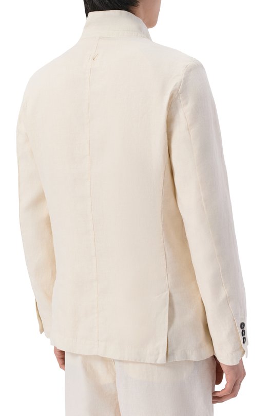 Льняной пиджак Hannes Roether SCHU22MANN.602 Кремовый  SCHU22MANN.602 Фото 4