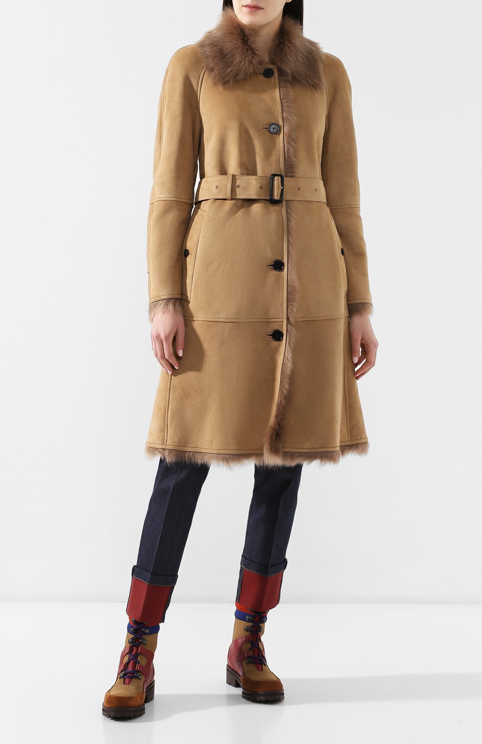 Дубленка с поясом BURBERRY, арт. 8003977, фото 2