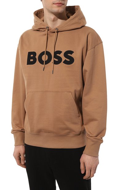 Хлопковое худи BOSS темно-бежевого цвета по цене 17400 руб., арт. 50486243, фото 3 Хлопковое худи BOSS, арт. 50486243, фото 3