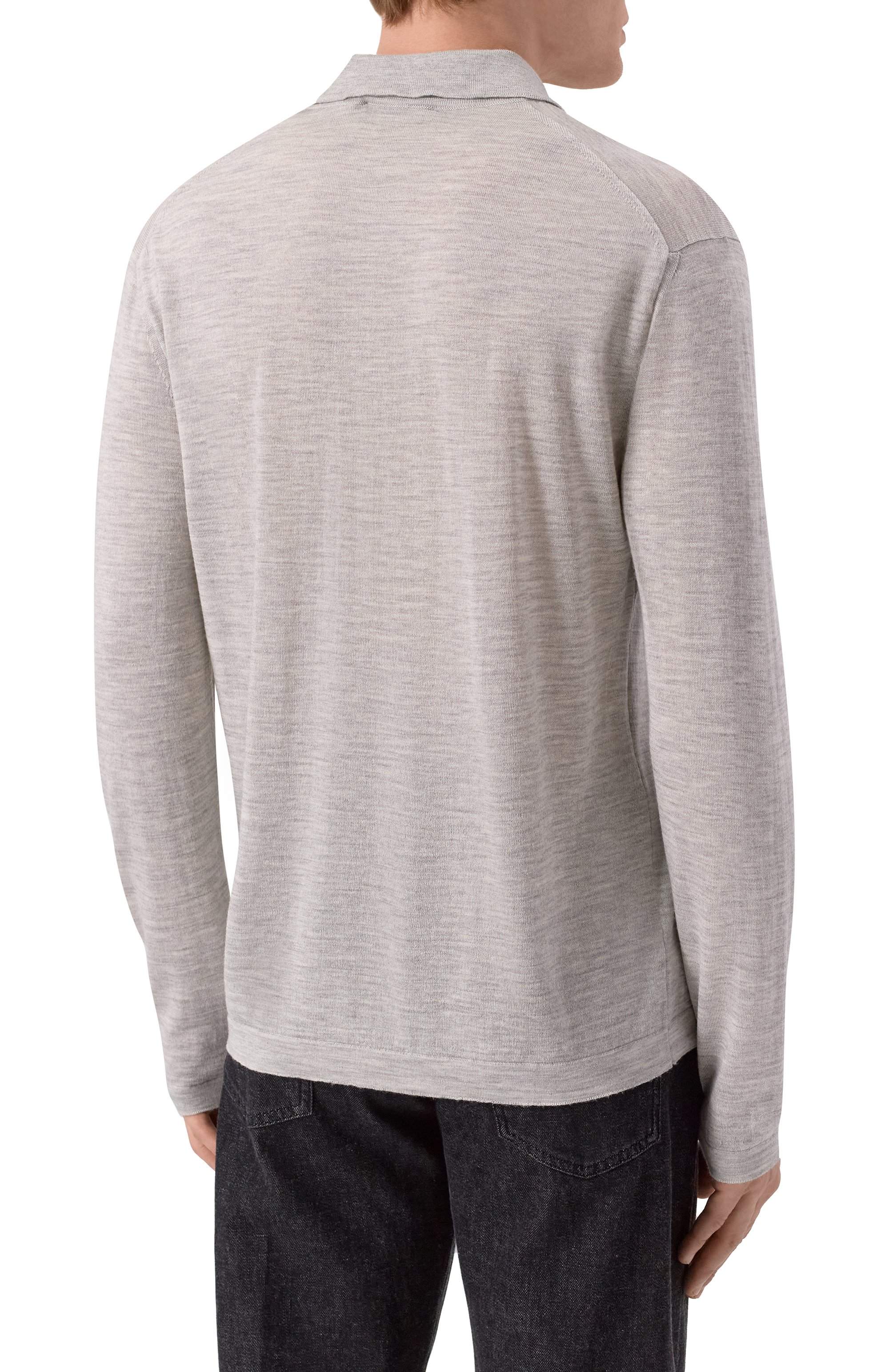 Поло из шерсти и шелка KITON, арт. UMM066703, фото 4