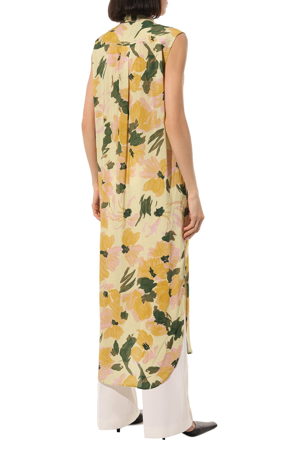 Платье из вискозы DRIES VAN NOTEN желтого цвета по цене 79950 руб., арт. 231-011036-6268, фото 4 Платье из вискозы DRIES VAN NOTEN, арт. 231-011036-6268, фото 4