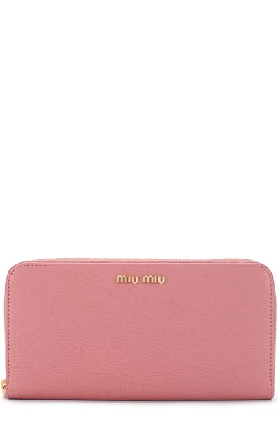 Кожаный кошелек на молнии с логотипом бренда MIU MIU, арт. 5ML506-2BJI-F0387, фото 1