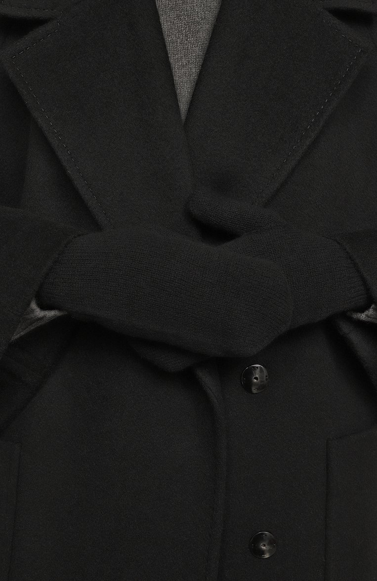 Женские варежки из шерсти и кашемира CANOE черного цвета, арт. 6202210 | Фото 2 (Материал: Текстиль, Шерсть; Материал сплава: Проставлено; Нос: Не проставлено; Женское Кросс-КТ: варежки)