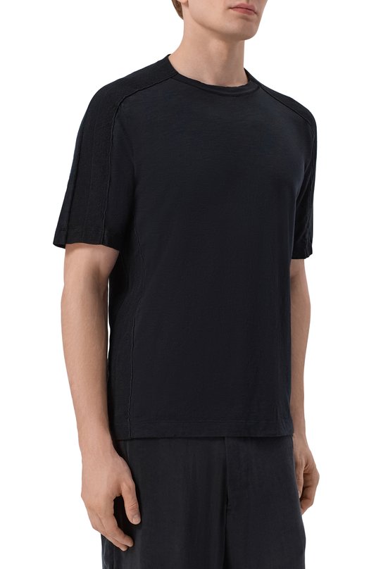 Футболка из хлопка и льна Transit CFUTRC5400 Чёрный  CFUTRC5400 Фото 3