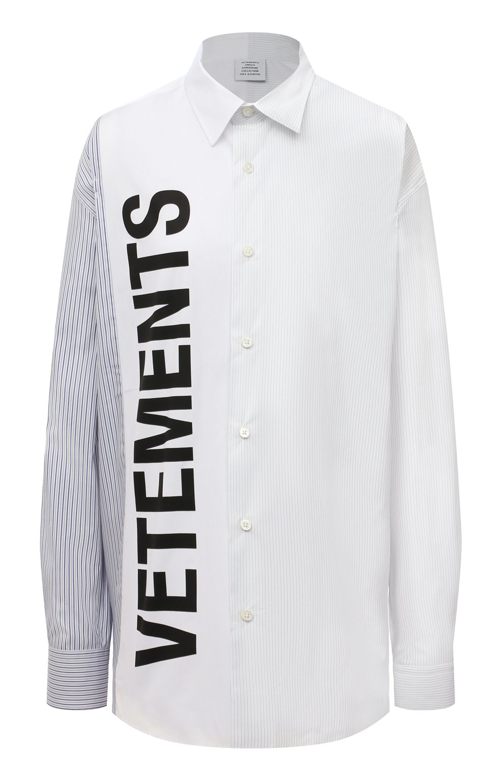 Хлопковая рубашка VETEMENTS голубого цвета по цене 114500 руб., арт. UA52SH650S 1012/W, фото 1 Хлопковая рубашка VETEMENTS, арт. UA52SH650S 1012/W, фото 1