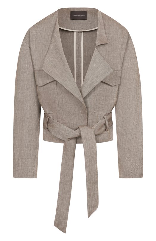 Жакет изо льна и вискозы Lorena Antoniazzi E2624GA47A/5154 Коричневый E2624GA47A/5154