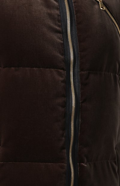 Хлопковый пуховик с меховой отделкой капюшона BRUNELLO CUCINELLI, арт. MA5939302, фото 5