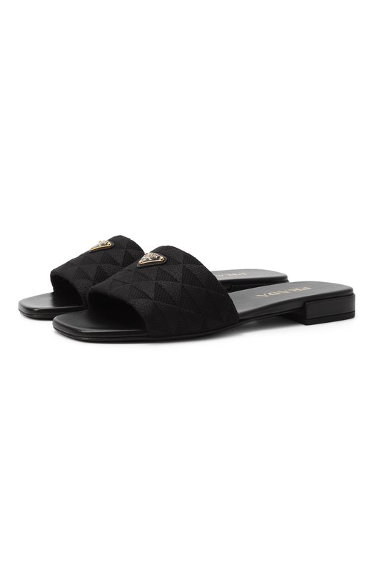 Текстильные шлепанцы Prada 1XX637/A0103LK6 Чёрный 1XX637/A0103LK6