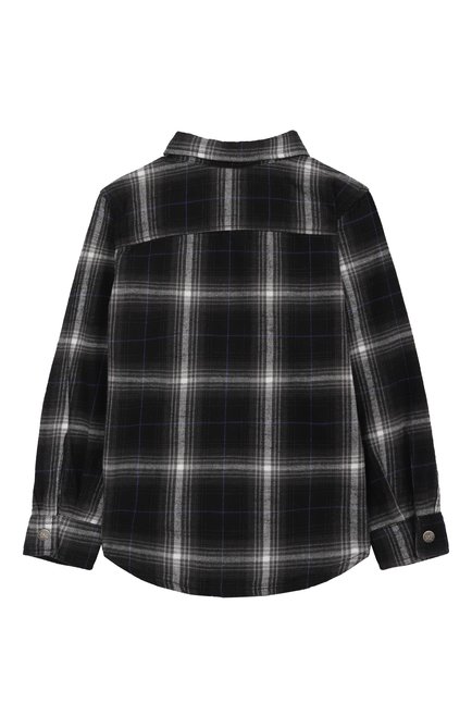 Детская хлопковая рубашка DIESEL темно-серого цвета, арт. J02468/KXBQV | Фото 2 (Рукава: Длинные; Материал внешний: Хлопок; Автоматизация ТО: Проставлено; Случай: Повседневный; Автоматизация состава: Проставлено)