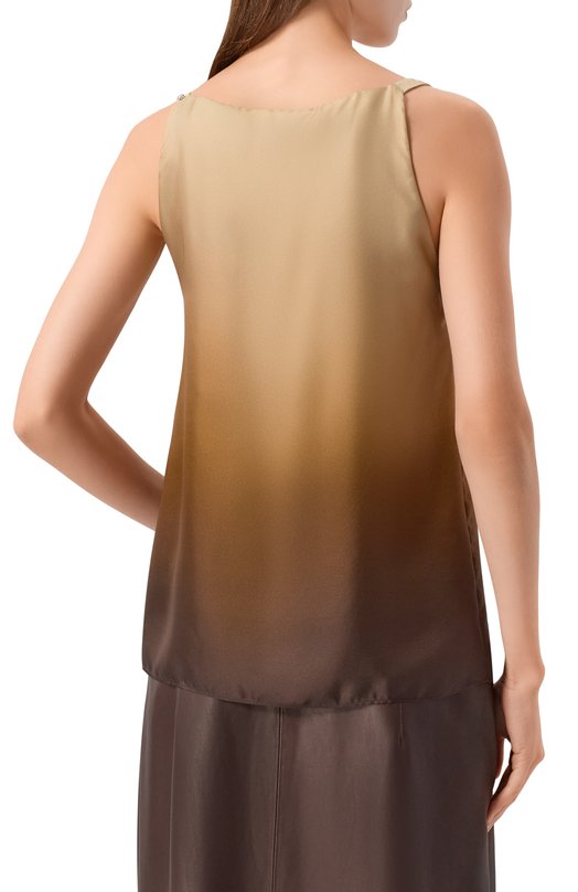 Шелковый топ Sportmax ALCUN0 Бежевый  ALCUN0 Фото 4